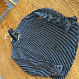 Booyah English Huntseat Long Sleeve Pinstriped Black and Gray Silk Collar Shirt